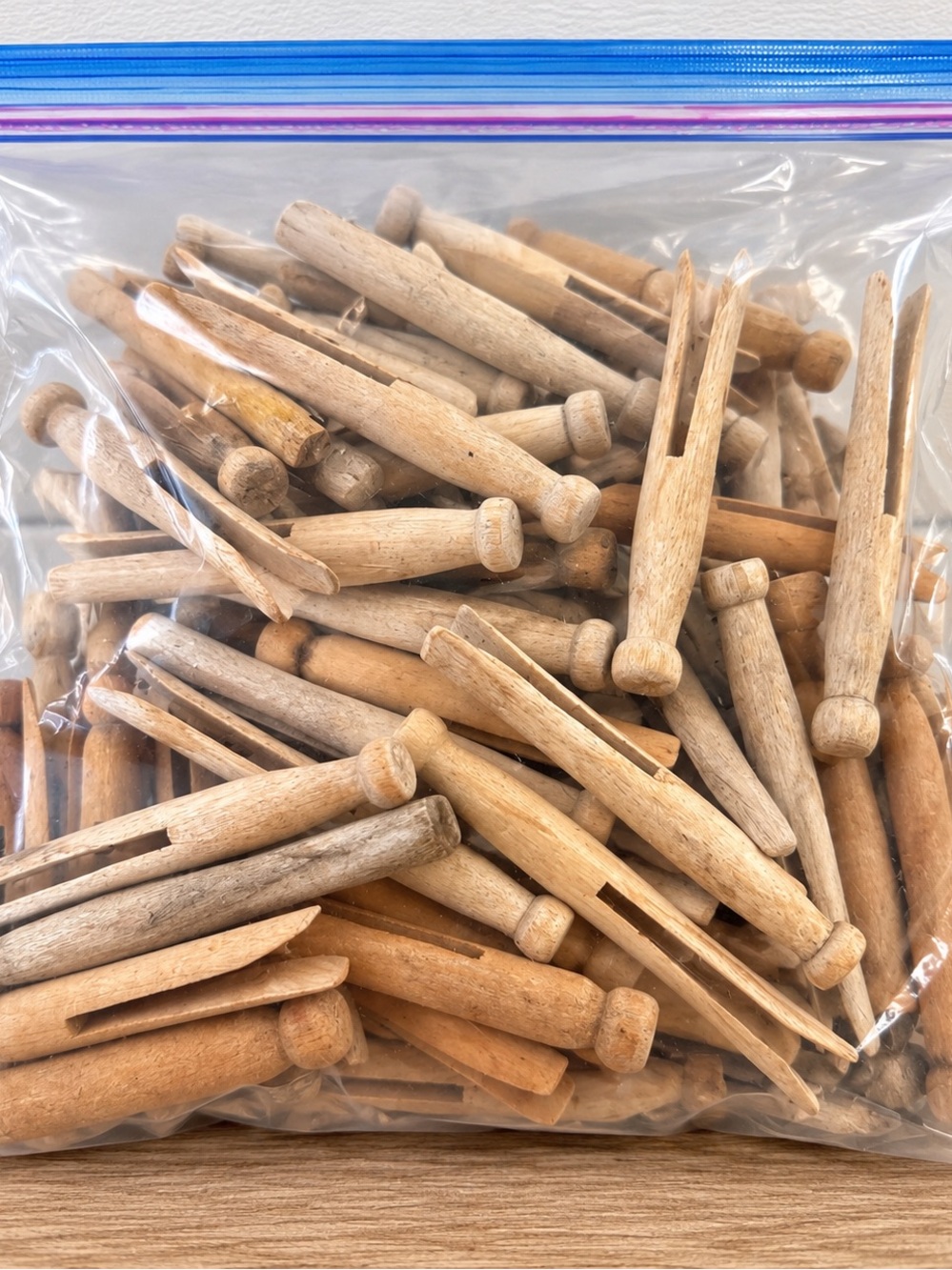 Vintage Wooden Clothespins Bulk Lot